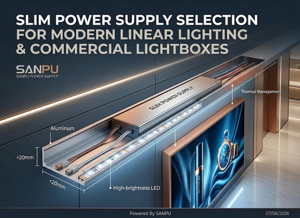 Slim Power Supply Selection for Modern Linear Lighting & Commercial Lightboxes