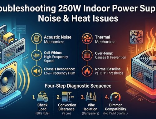 Troubleshooting 250W Indoor Power Supply Noise and Heat Issues